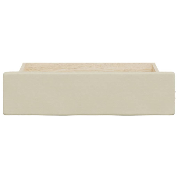 Gavetas de cama 2 pcs derivados de madeira e couro artif. creme M 4