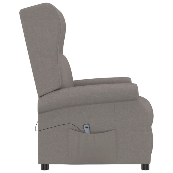 Sillón orejero reclinable eléctrico tela taupe M 5