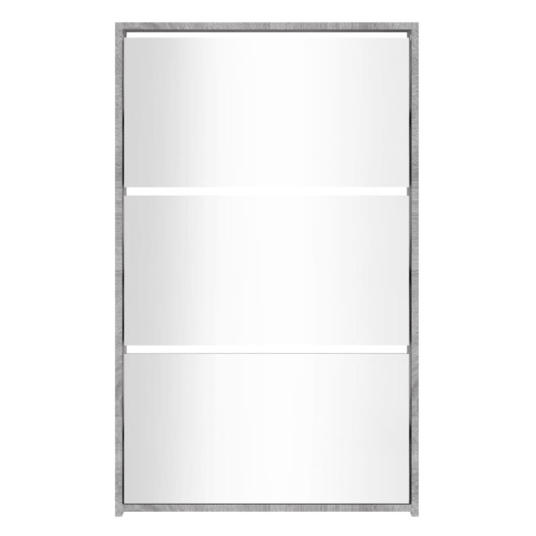 Sapateira com espelho 3 divisórias 63x17x102.5 cm cinza sonoma M 4