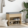 Banco zapatero madera de ingeniería roble Sonoma 62x32x50 cm 3