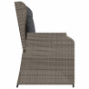 Sillón reclinable de jardín con cojines ratán sintético gris 5