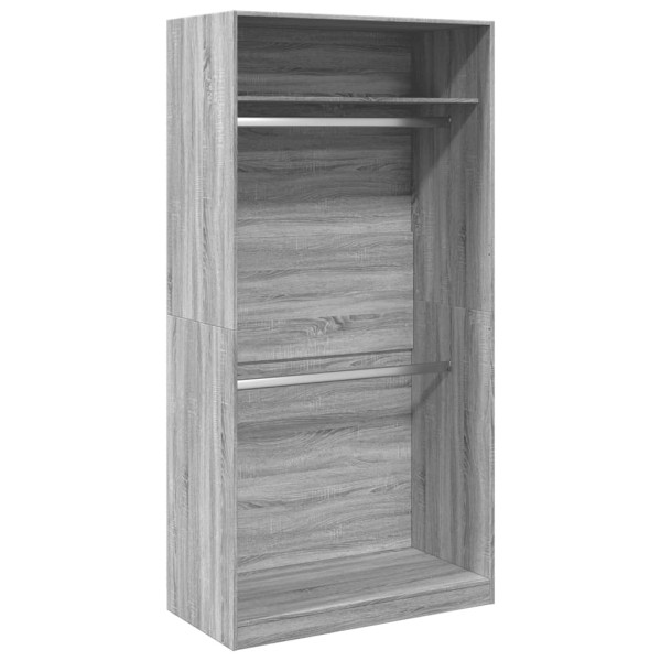 Armario de madera contrachapada gris Sonoma 100x50x200 cm M 2