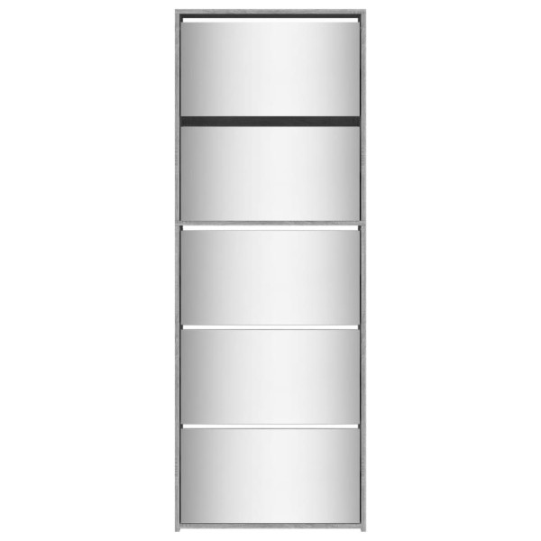 Sapateira com espelho 5 divisórias 63x17x169.5 cm cinza sonoma M 5