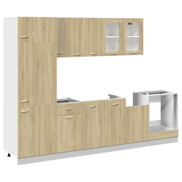 Set muebles de cocina 8 pzas madera de ingeniería roble Sonoma M 2