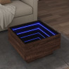 Mesa de centro y LED madera ingeniería marrón roble 50x50x30 cm 1