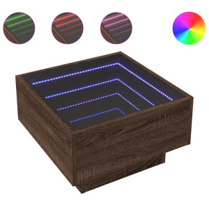 Mesa de centro c/ LEDs 50x50x30 cm derivados de madeira H