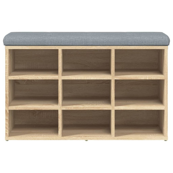 Banco zapatero madera de ingeniería roble Sonoma 82x32x50 cm M 3