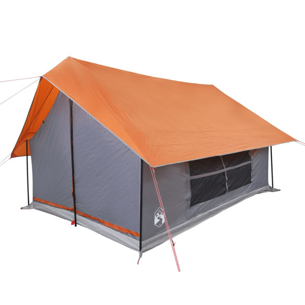 Tenda de campismo p/ 5 pessoas impermeável cinzento e laranja M 5