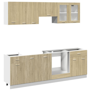 Set muebles de cocina 8 pzas madera de ingeniería roble Sonoma H