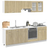 Set muebles de cocina 8 pzas madera de ingeniería roble Sonoma 3