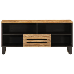 Mueble de TV madera maciza de mango rugosa 100x34x46 cm H