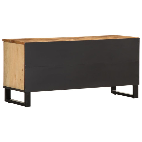 Mueble de TV madera maciza de mango rugosa 100x34x46 cm M 5
