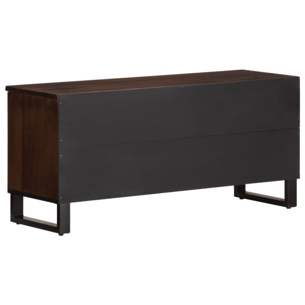 Mueble de TV madera maciza mango marrón 100x34x46 cm M 5