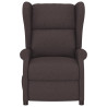 Sillón orejero reclinable eléctrico de tela marrón oscuro 4