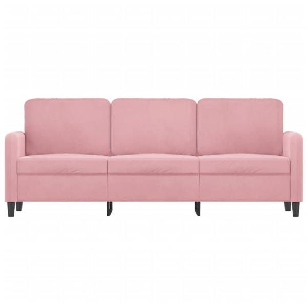 Sofá de 3 plazas terciopelo rosa 180 cm M 3