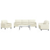 4 pcs conjunto de sofás com almofadões veludo cor creme 1