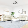 3 pcs conjunto de sofás com almofadões veludo cor creme 3