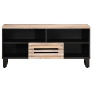Mueble de TV madera maciza de mango 100x34x46 cm H