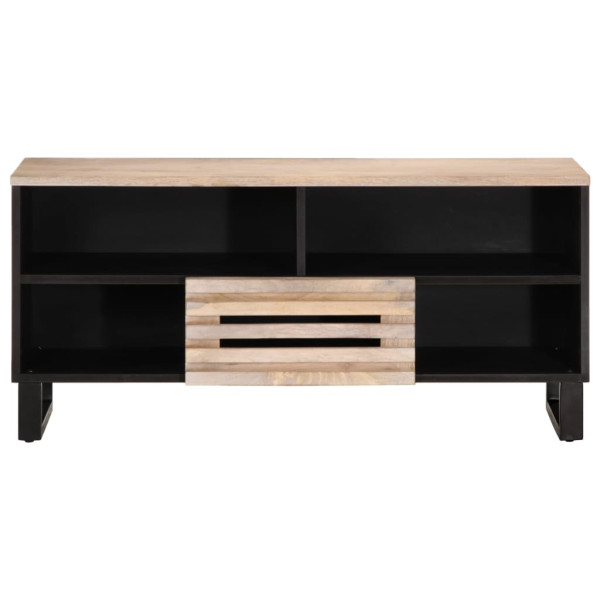 Mueble de TV madera maciza de mango 100x34x46 cm M 2