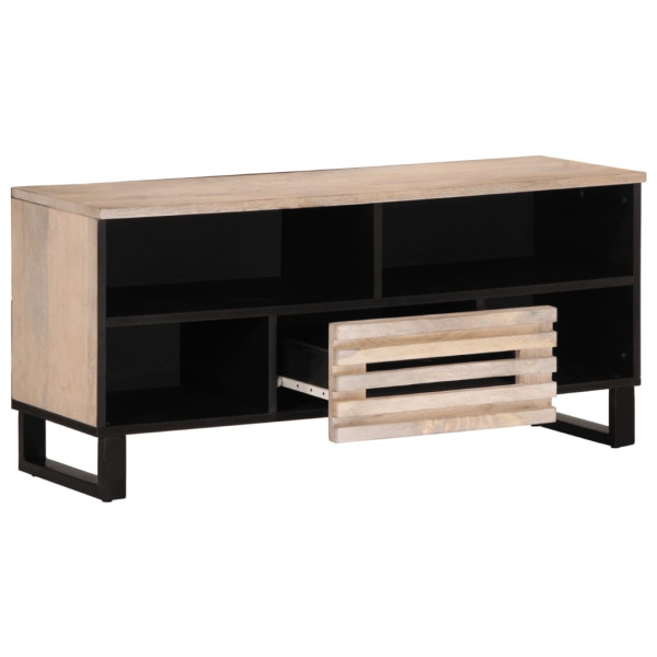 Mueble de TV madera maciza de mango 100x34x46 cm M 3