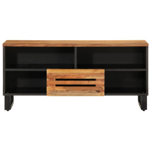 Mueble de TV madera maciza de acacia 100x34x46 cm H