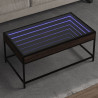Mesa de centro con Infinity LED marrón roble 90x50x41 cm 1