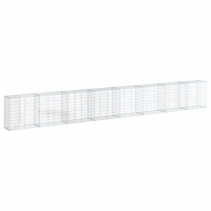 Cesto gabião com cobertura 800x50x100 cm ferro galvanizado H