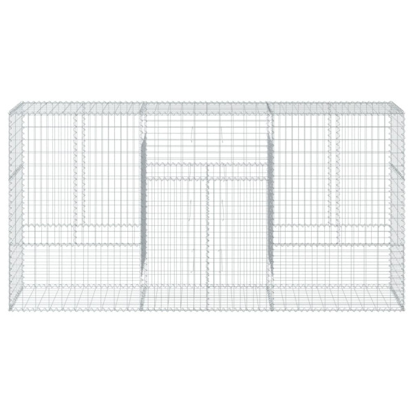 VidaXL Cesto gabião com cobertura 300x50x150 cm ferro galvanizado M 3