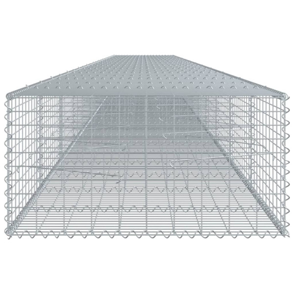 VidaXL Cesto gabião com cobertura 1200x100x50 cm ferro galvanizado M 4