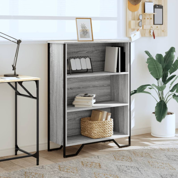 Estantería madera de ingeniería gris Sonoma 80x31x106 cm M 3