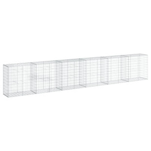 Cesta de gaviones con cubierta hierro galvanizado 600x50x100 cm H
