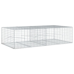 Cesta de gaviones con cubierta hierro galvanizado 200x100x50 cm H