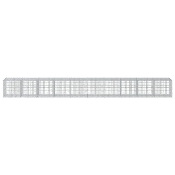 Cesto gabião com cobertura 1000x100x100 cm ferro galvanizado M 3