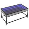 Mesa de centro con Infinity LED gris Sonoma 90x50x41 cm 3