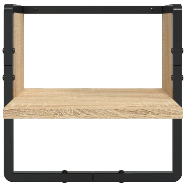 Prateleiras de parede com barras 4 pcs de madeira de engenharia carvalho Sonoma M 5