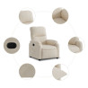 Sillón reclinable tela de microfibra beige 5