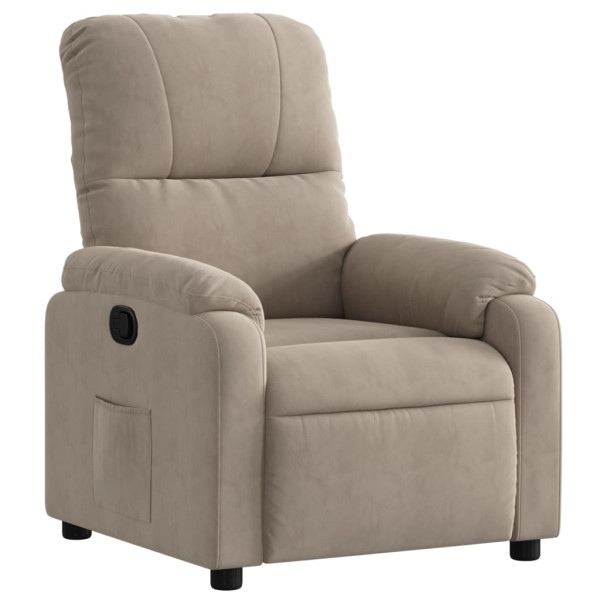 Sillón reclinable tela de microfibra gris taupe M 2