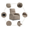 Sillón reclinable tela de microfibra gris taupe 5