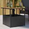 Mesa jardim c/ orifício guarda-sol 55x55x46.5cm vime PE preto 1