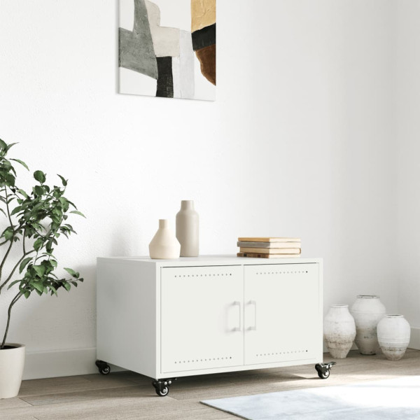 Mesa de centro acero laminado en frío blanco 68x50x43.5 cm M 3