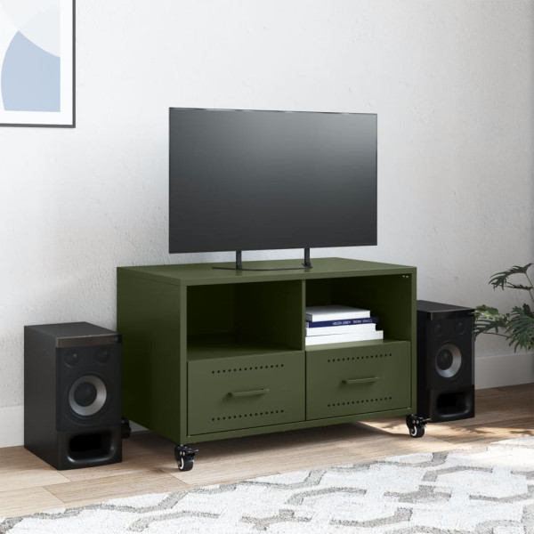 Móvel de TV 68x39x43.5 cm aço verde azeitona M 3