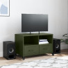 Mueble para TV acero laminado en frío verde oliva 68x39x43.5 cm 3