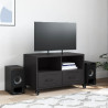 Mueble para TV acero laminado en frío negro 68x39x43.5 cm 3