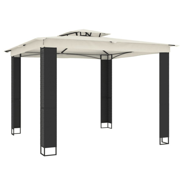 VidaXL Gazebo com telhado duplo 2.94x2.94 m aço creme M 2