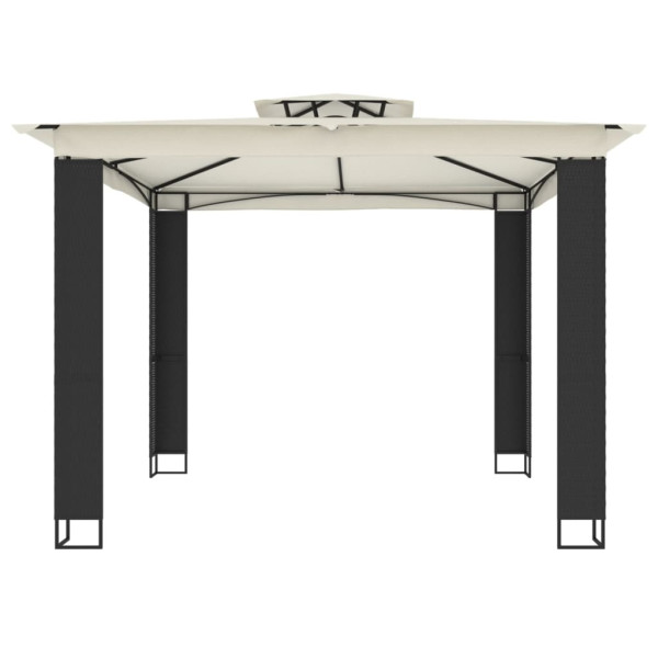 VidaXL Gazebo com telhado duplo 2.94x2.94 m aço creme M 4