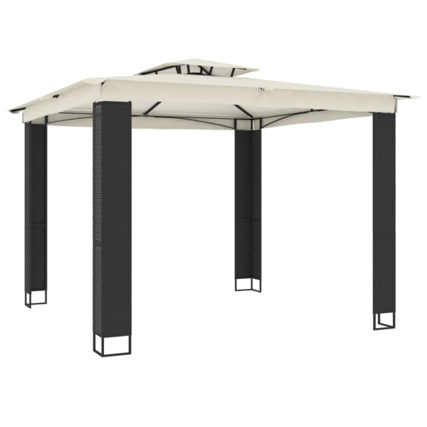 VidaXL Gazebo com telhado duplo 2.94x2.94 m aço creme M 5