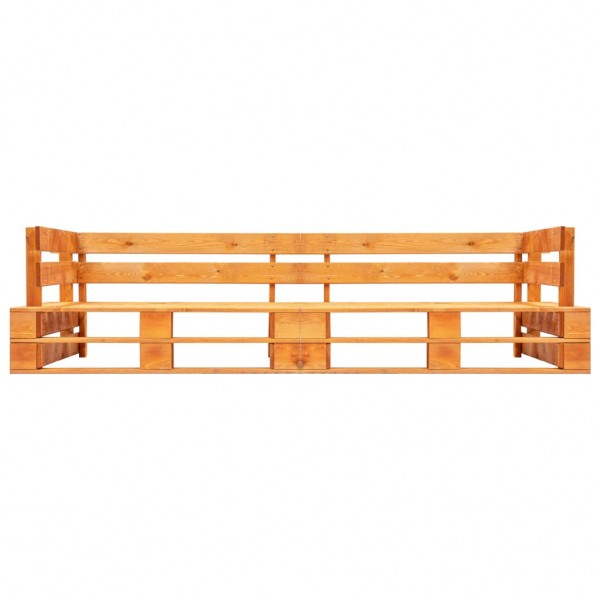 Sofá de jardim pallets de 2 lugares madeira marrom mel M 2