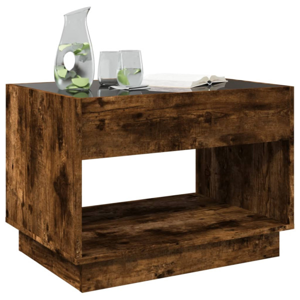 Mesa de centro luzes LED Infinity 70x50x50 cm carvalho fumado M 4