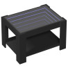 Mesa de centro c/ LEDs 73x53x45 cm derivados de madeira preto 3