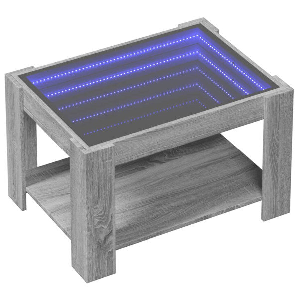 Mesa de centro c/ LEDs 73x53x45 cm derivados de madeira M 3